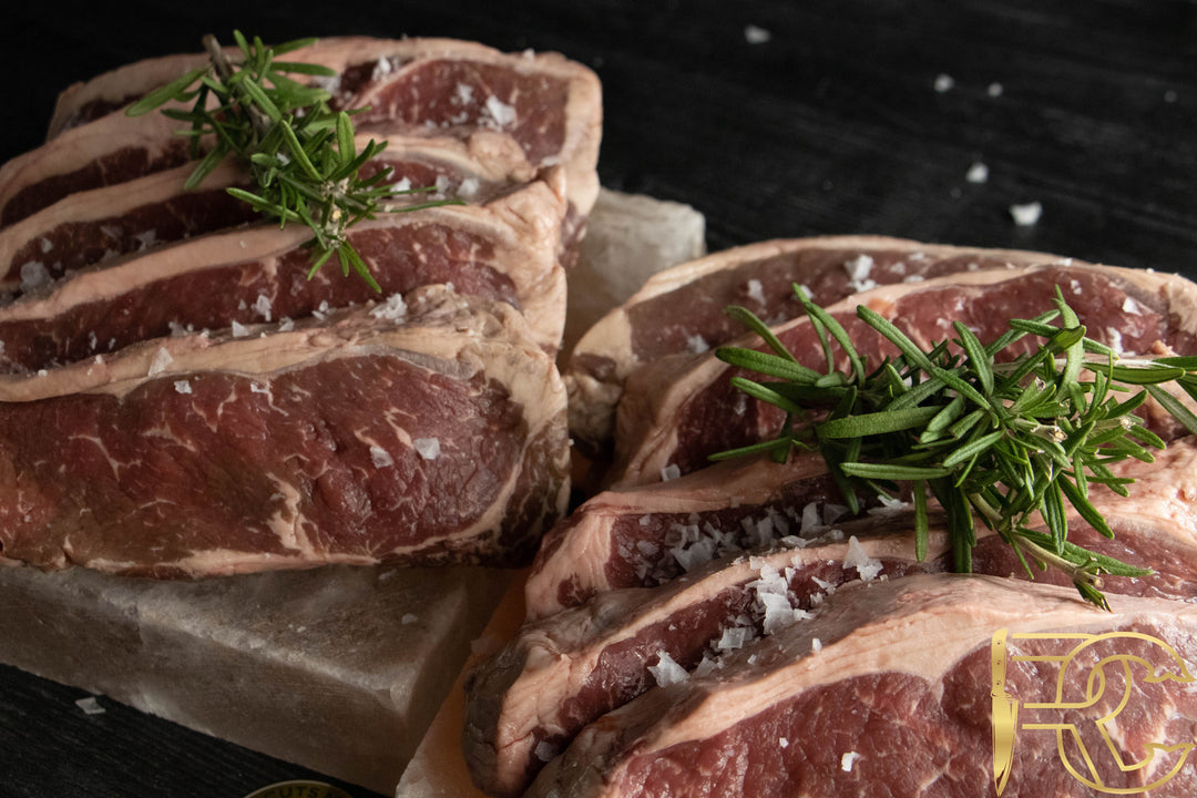 12 Pack Angus Strip Steaks - 1" thick each